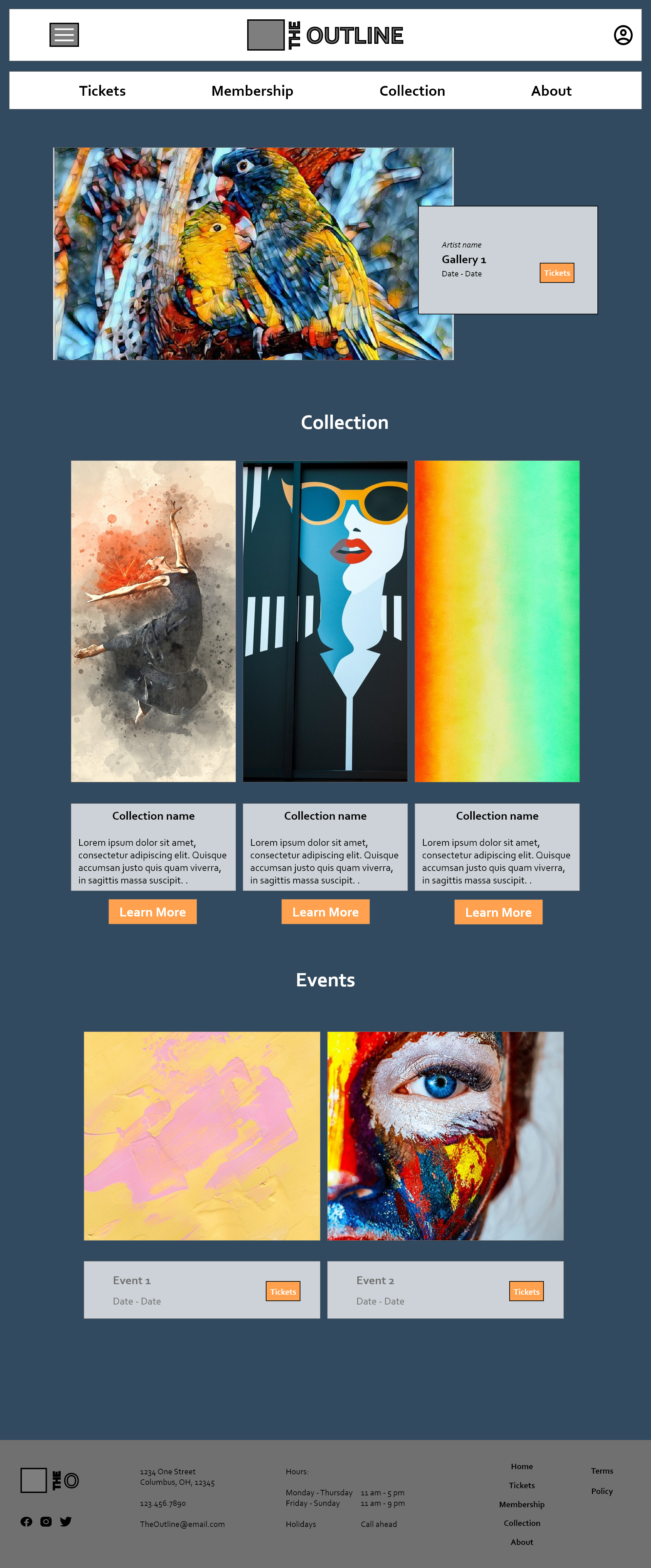The Outline Art Gallery UX project